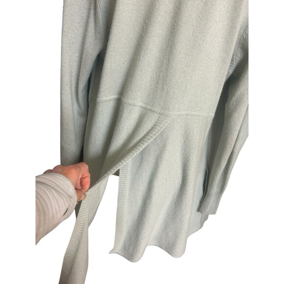 Repeat Silver Edition Womens Cashmere Silk  Gray Rib Pocket Open Cardigan 40/M - Picture 8 of 10